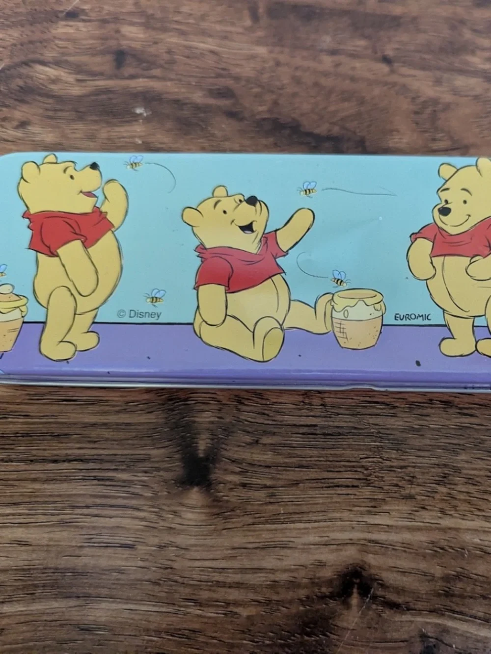 Winnie the Pooh Hunny Pot Rectangular Metal Pencil Case Pastel Disney Euromic
